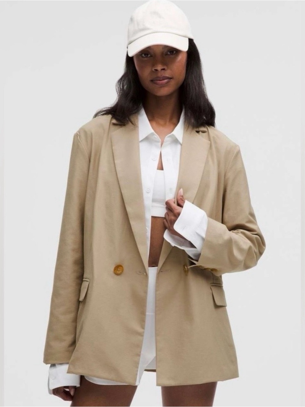 Lululemon Lululinen Oversized Blazer, Sheer Oak
